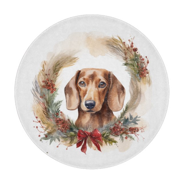 Dachshund Jul Utandning Festive Valp (Framsidan)