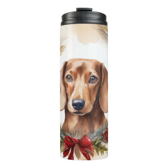 Dachshund Jul Utandning Festive Valp (Framsida)