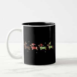 Dachshund jul Wiener hund älskare Holiday Dogs Två-Tonad Mugg