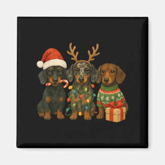 Dachshund jul wiener hund tomte hatt weenie magnet