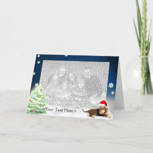 Dachshund Julafton Photo Card (Anpassade) Helgkort