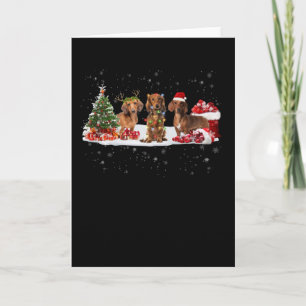 dachshund julbelysning present till henne kort