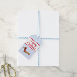 Dachshund-Juletiketter med sträng Presentetikett