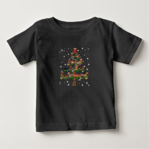 Dachshund Julgran som täcks av Flashlight T Shirt