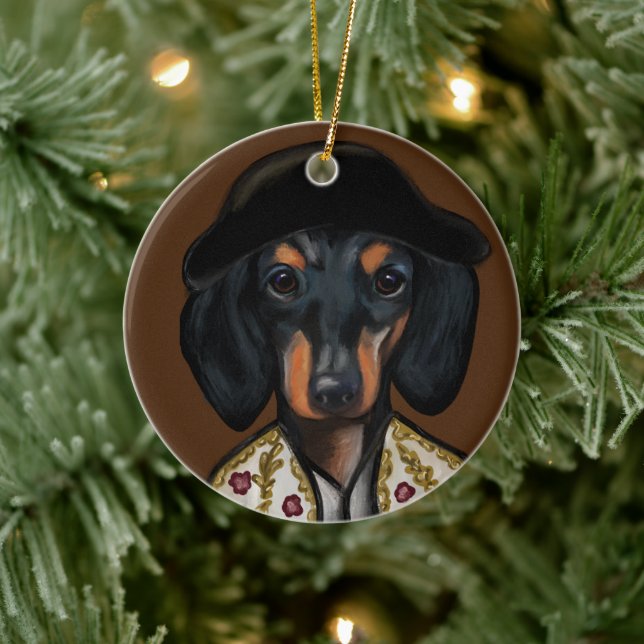 DACHSHUND JULGRANSPRYDNAD KERAMIK (Träd)