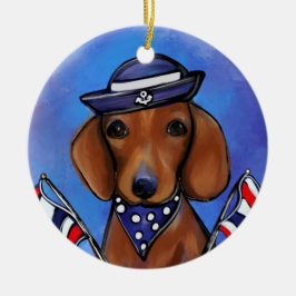 Dachshund Julgransprydnad Keramik