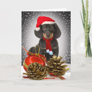 Dachshund-juljundkort Helgkort