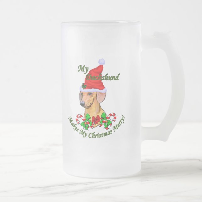 Dachshund-julklappar Frostat Ölglas (Höger)