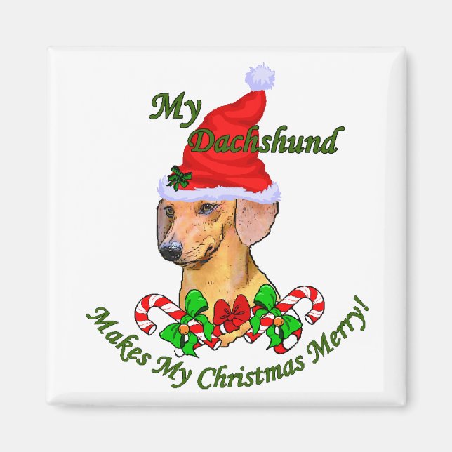 Dachshund-julklappar Magnet (Framsidan)