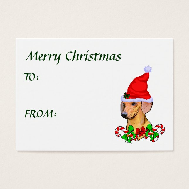 Dachshund-julklappar Visitkort (Framsidan)