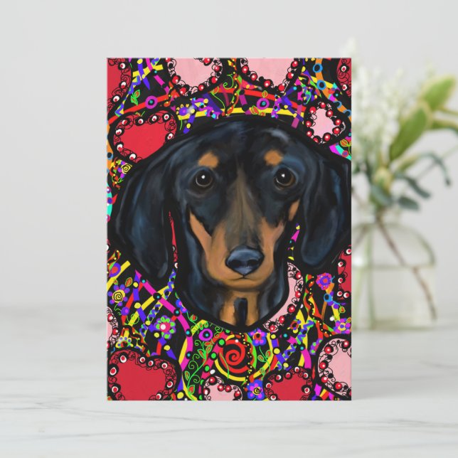DACHSHUND JULKORT (Stående Fram)