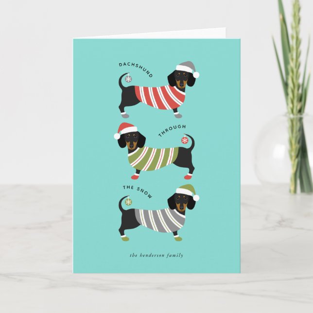 Dachshund-julkort, Helgdag Helgkort (Framsida)