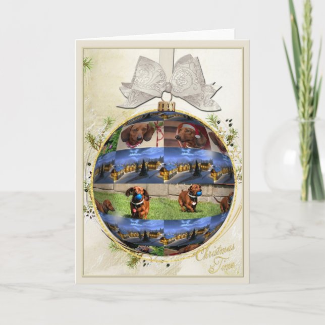 Dachshund-julkort Helgkort (Framsida)