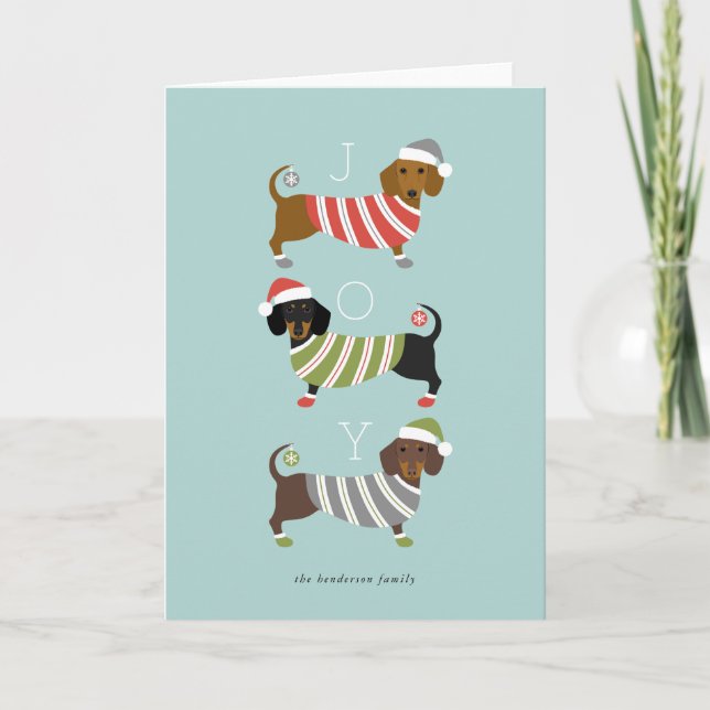 Dachshund julkort helgkort (Framsida)