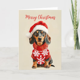 Dachshund julkort tack kort