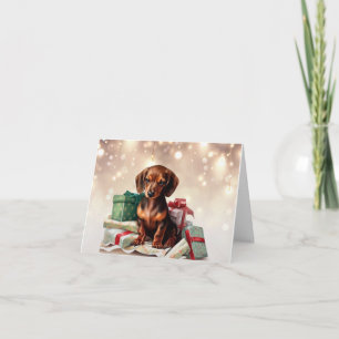 Dachshund Julkort Valp Kort