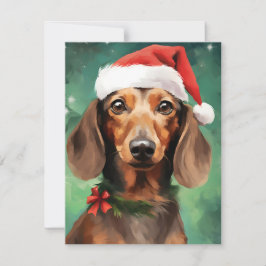 Dachshund Julpenselmålning av teckningar Julkort