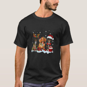 Dachshund-julprydnader Santa Hat-Hundälskare T Shirt