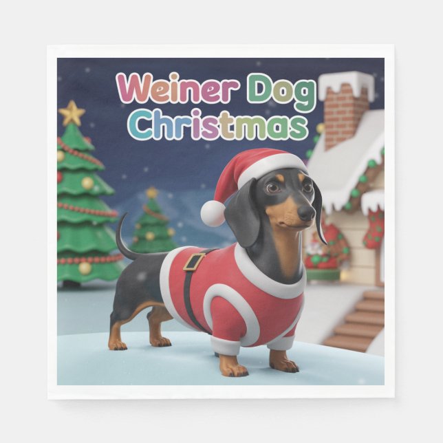 Dachshund julservett pappersservett (Framsidan)