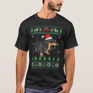 Dachshund Jultomten Hat Ljus Wiener Hund Ugly T Shirt