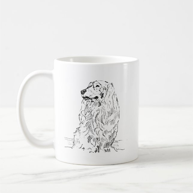 Dachshund Kaffe Mugg – Långhårig Sausis Hund (Vänster)