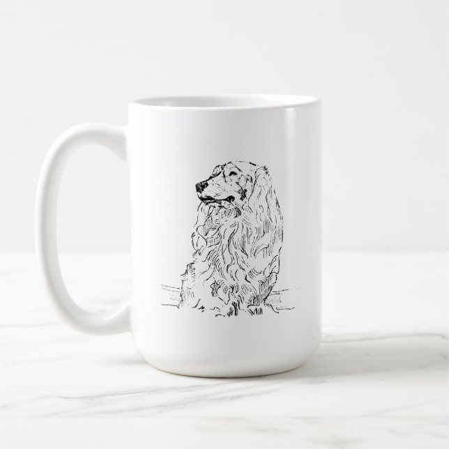 Dachshund Kaffe Mugg – Långhårig Sausis Hund (Vänster)