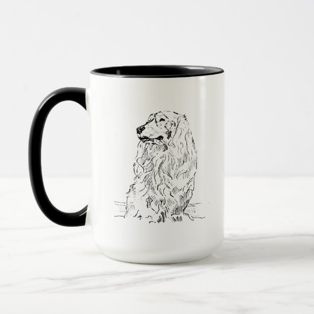 Dachshund Kaffe Mugg – Långhårig Sausis Hund (Vänster)