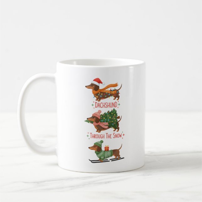 Dachshund Kaffe Mugg Rolig Doxin Mugg Weiner Hund (Vänster)