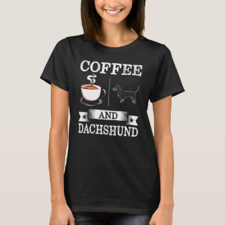 Dachshund-kaffe och Dachshund Cute Hund T Shirt