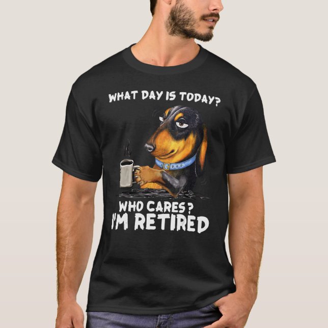 Dachshund Kaffe som i dag bär Iu201 T Shirt (Framsida)