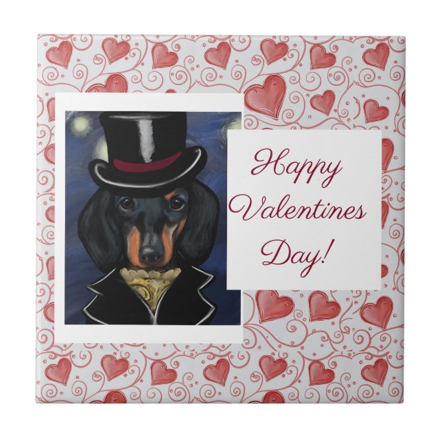 DACHSHUND KAKELPLATTA (Framsidan)