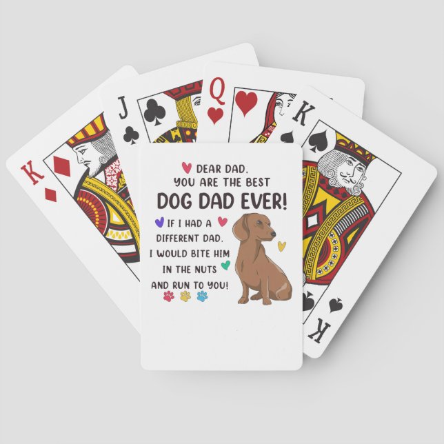 Dachshund Kära Pappa, du är bäst Casinokort (Baksidan)
