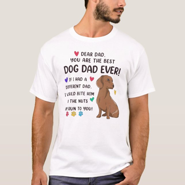 Dachshund Kära Pappa, du är bäst T Shirt (Framsida)