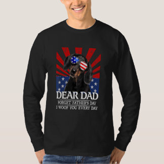 Dachshund Kära Pappa Glöm Fars dag I Woof You T Shirt