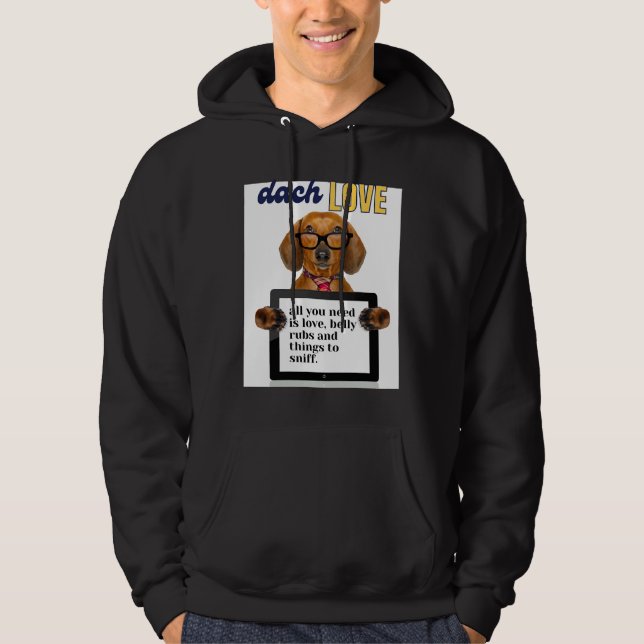 Dachshund Kärlek 430 Hoodie (Framsida)