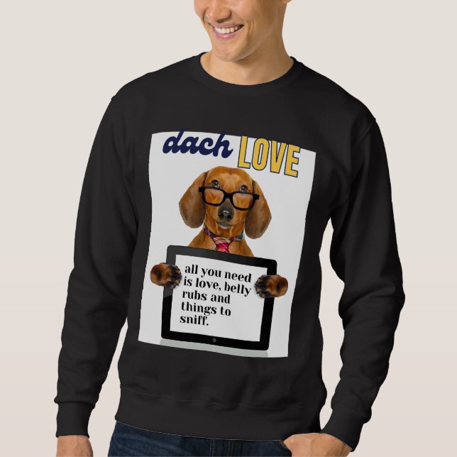 Dachshund Kärlek 430 Lång Ärmad Tröja (Framsida)