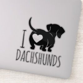 Dachshund Kärlek Anpassningsbar Clickers Klistermärken