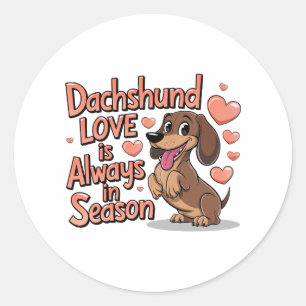Dachshund Kärlek är alltid i säsong Runt Klistermärke