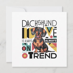Dachshund-kärlek är alltid på modet inbjudningar