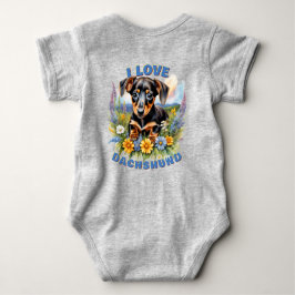 Dachshund Kärlek Baby Bodykostym T Shirt