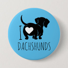 Dachshund Kärlek Button Knapp