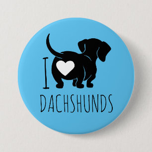 Dachshund Kärlek Button Knapp