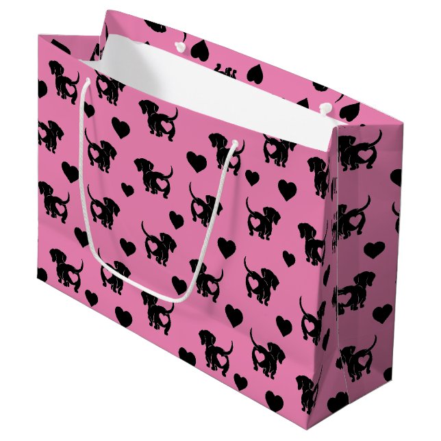 Dachshund Kärlek Gift Bag (Framsidan Vinklad)