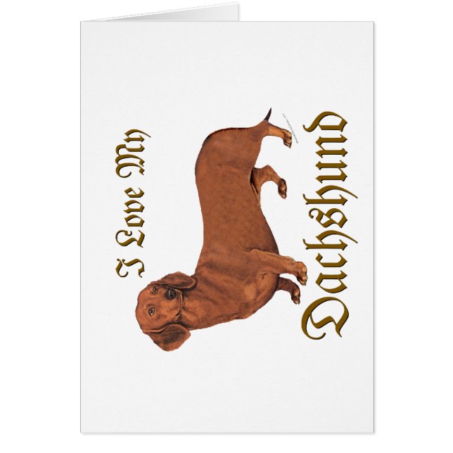 Dachshund Kärlek Hälsningskort (Framsidan)