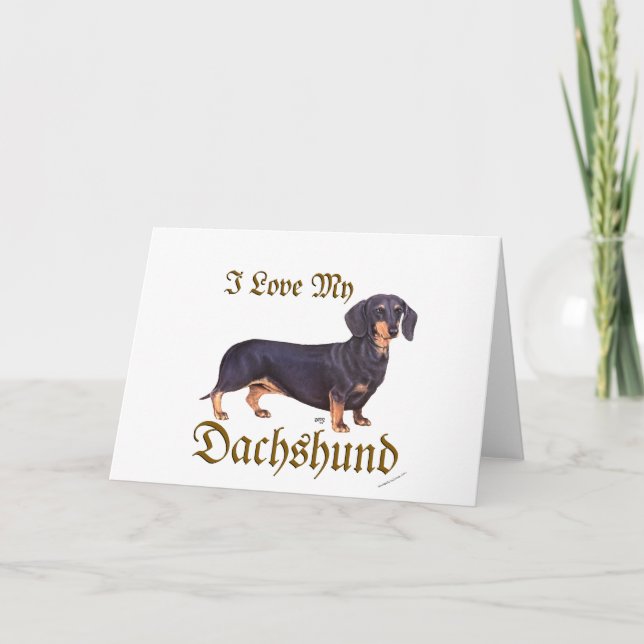 Dachshund Kärlek Helgkort (Framsida)