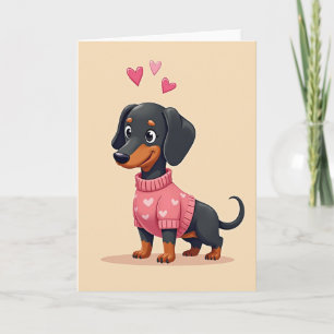 Dachshund Kärlek Hjärtan Hund Kort