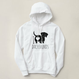 Dachshund Kärlek Hooded Sweatshirt T Shirt