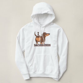 Dachshund Kärlek Hund Hoodie T Shirt