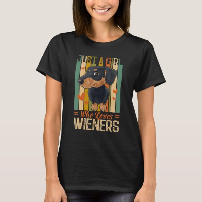 Dachshund Kärlek Hundar 1 T Shirt (Framsida)
