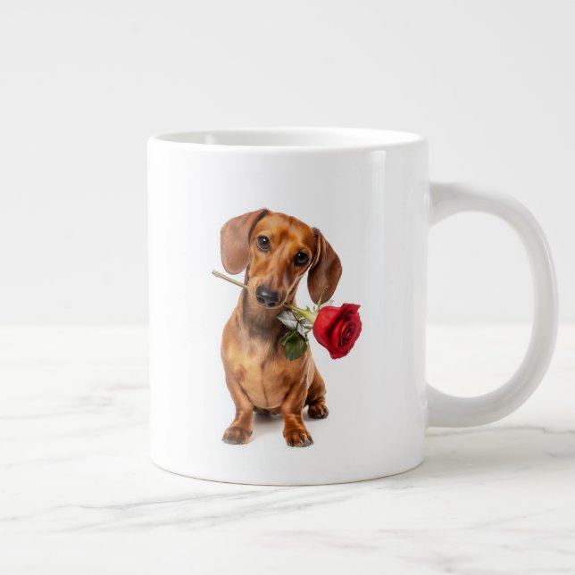 Dachshund Kärlek Jumbo Mugg (Höger)